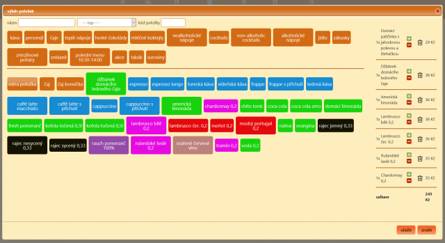 Elektronický číšník v.2 - administrace